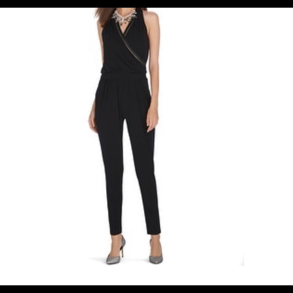 White House Black Market Sleeveless Black Jumpsuit, Size 12